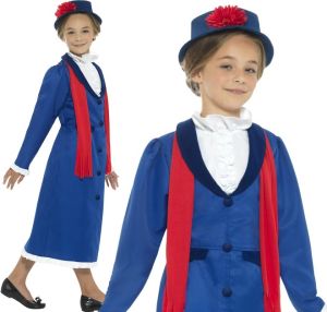 Girls Victorian Nanny Poppins Costume 