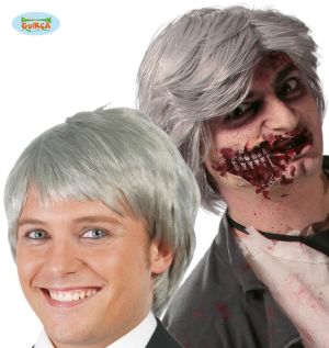 Mens Grey Zombie Wig