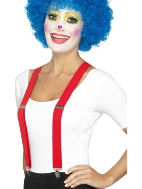 Clown or Gangster Fancy Dress Braces - Red