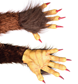 Halloween Latex/Fur Krampus Gloves