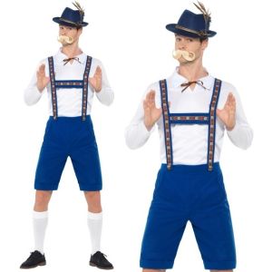 Bavarian Man Oktoberfest Blue Fancy Dress Costume 