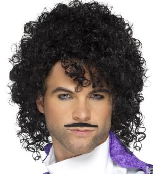 80s Purple Musician Fancy Dress Wig Kit