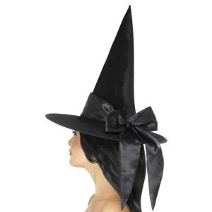 Deluxe Adult Witch Hat with Ribbon Trims
