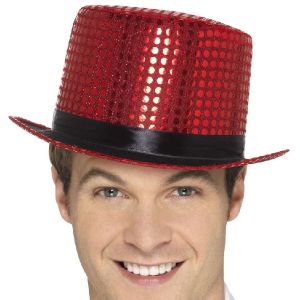 Red Sequin Top Hat