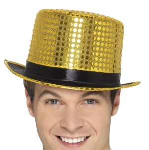 Gold Sequin Top Hat