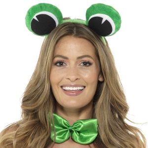 Animal Fancy Dress Eyes & Bowtie - Frog