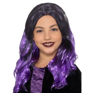 Childs Witch Wig - Purple/Black