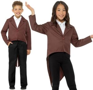 Childs Fancy Dress Brown Tailcoat Jacket