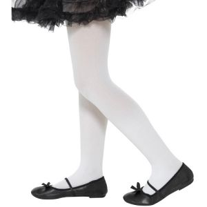 Childrens Girls Opaque Tights - White