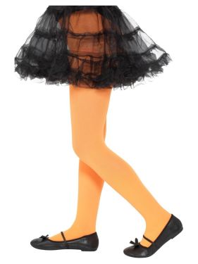 Childrens Girls Opaque Tights - Orange