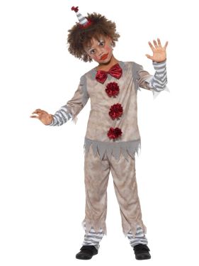 Childs Vintage Clown Fancy Dress Costume