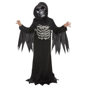 Childs Skeleton Reaper Fancy Dress Costume