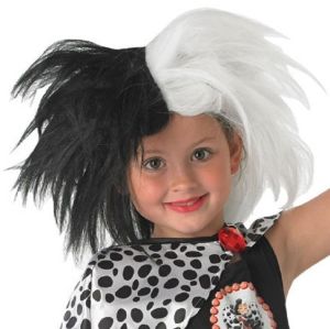 Childs Cruella de Vil Fancy Dress Wig