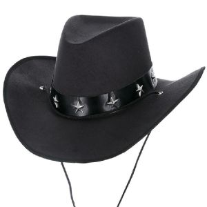 Deluxe Adult Cowboy Fancy Dress Hat - Black