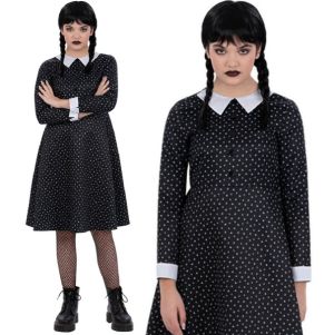 Smiffys Childs Gothic Schoolgirl Wednesday Costume