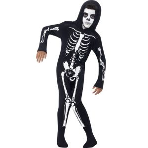 Childrens Skeleton Onesie Fancy Dress Costume - Black - Toddler, S & M 