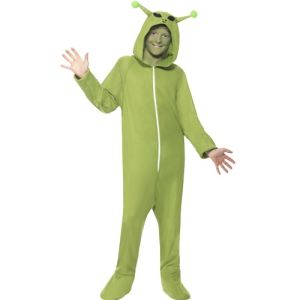 Childs Alien One Piece Fancy Dress Costume - Green 