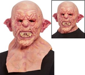 Halloween Veined Demon Head & Neck Mask