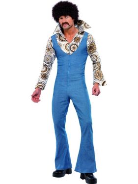 Mens 70s Disco Groovy Dancer Costume - M, L or XL