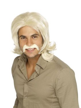 Mens 70s Retro Guy Fancy Dress Wig - Blonde