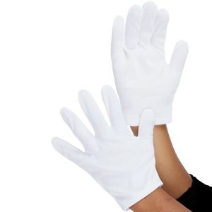 Kids White Fancy Dress Gloves