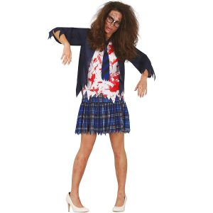 Ladies Zombie Schoolgirl Costume