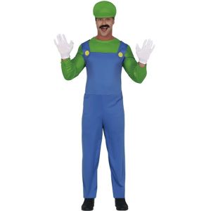 Men's Green Plumber or Train Driver Fancy Dress Costume