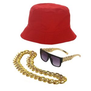 Adult 90s Hip Hop Fancy Dress Hat Set