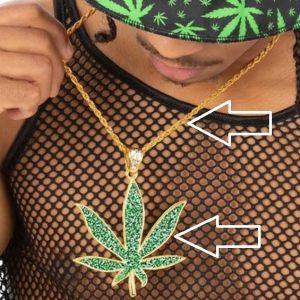 90s Hemp Bling Green Medallion