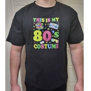 80s Fancy Dress T Shirt - Black