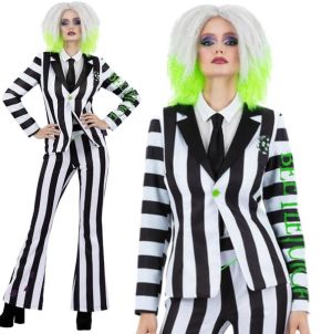 Ladies Beetlejuice Fancy Dress Costume
