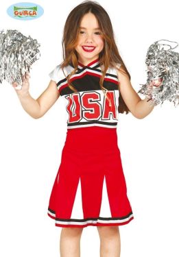 Childs Cheerleader Fancy Dress Costume