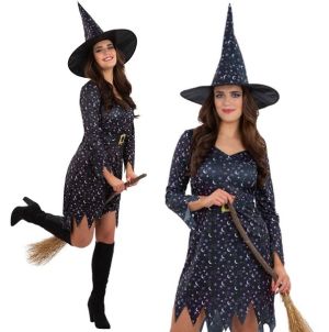 Ladies Moon & Stars Witch Fancy Dress Costume