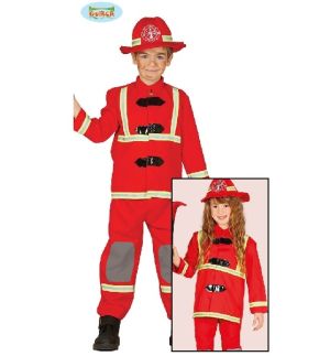 Childrens Firefighter Fancy Dress Costume