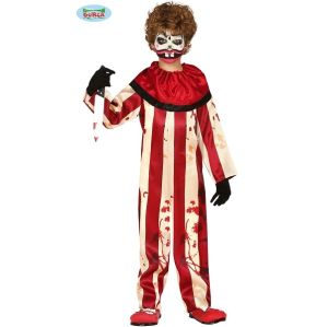 Childs Halloween Striped Clown Costume 