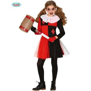 Girls Harlequin Clown Costume