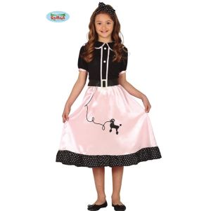 Kids 50s Poodle Girl Fancy Dress Costume