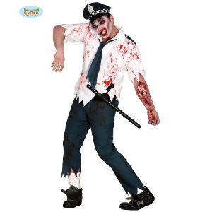 Mens Halloween Zombie Policeman Costume