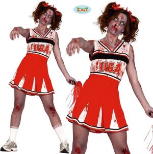 Ladies Halloween Zombie Cheerleader Costume 