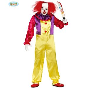 Mens Halloween 90s Killer Clown Costume