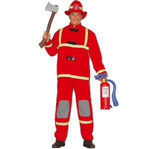 Mens Firefighter Fancy Dress Costume