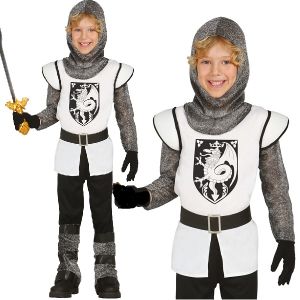Childrens Grey/White Medieval Knight Costume 
