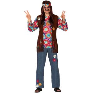 Mens 1960s Groovy Hippy Fancy Dress Costume