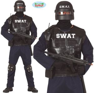 Mens SWAT Police Fancy Dress Costume