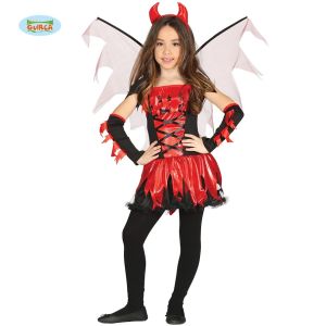 Childs Halloween Girls Fire Devil Costume 