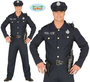 Mens American Cop Police Fancy Dress Costume