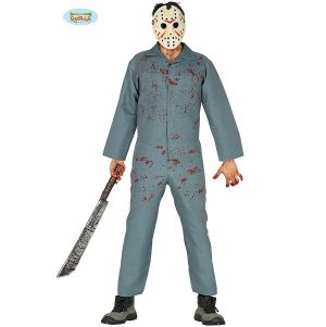 Mens Halloween Psycho Killer Boiler Suit Costume