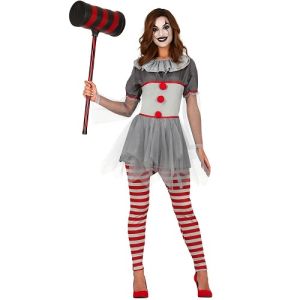 Ladies Grey Clown Costume