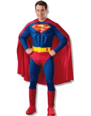 Mens Superhero Deluxe Superman Costume 