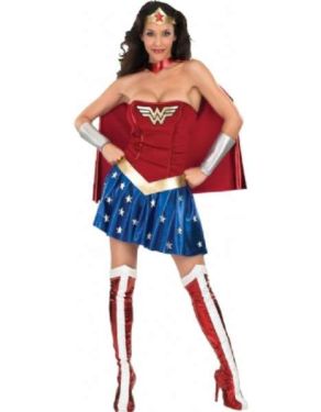 Ladies Wonder Woman Costume with Cape 